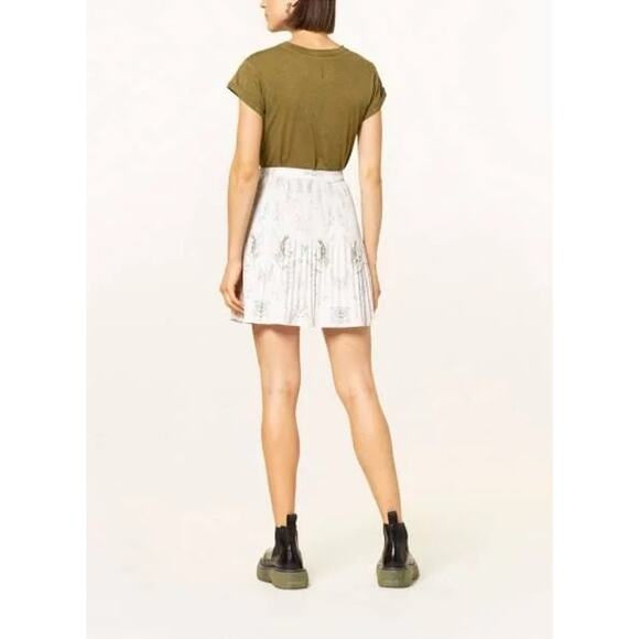 ALLSAINTS NWT Cora Yorik Mini Skirt Whisper Pink Skull Skeleton pleated 4 preppy - Picture 3 of 7